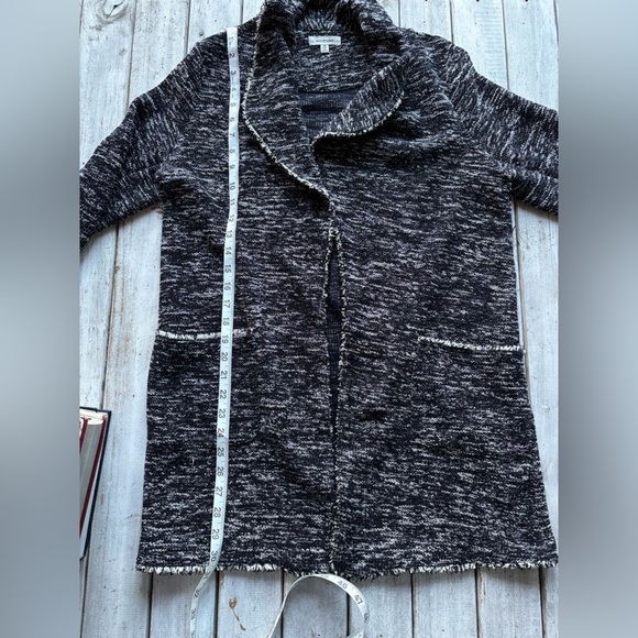 Max Studio | marled knit | cardigan | drape front | pocket | jacket | m - Picture 3 of 11